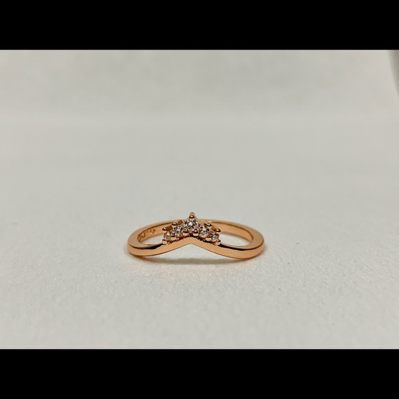 Pandora rose gold Tiara Wishbone ring 188282CZ - Picture 3 of 8